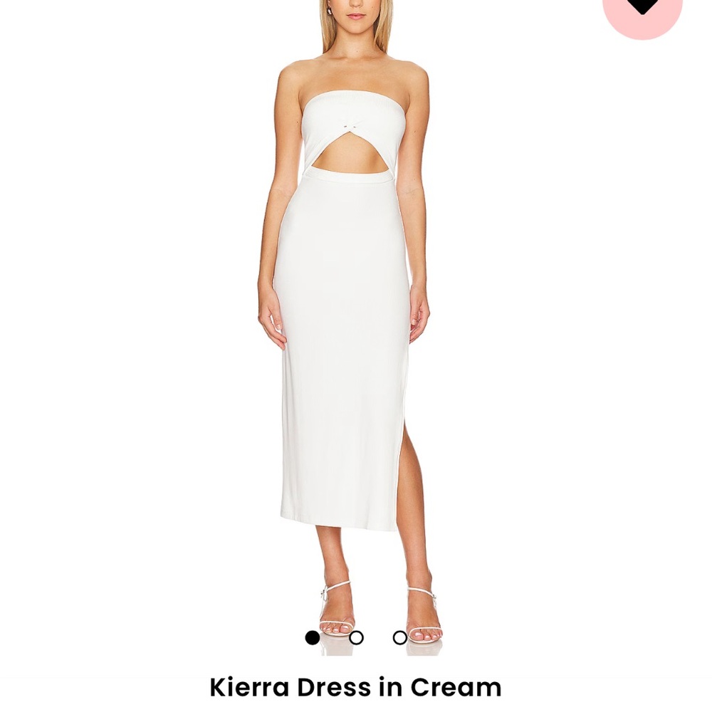 Elegant Cream Strapless Midi Dress